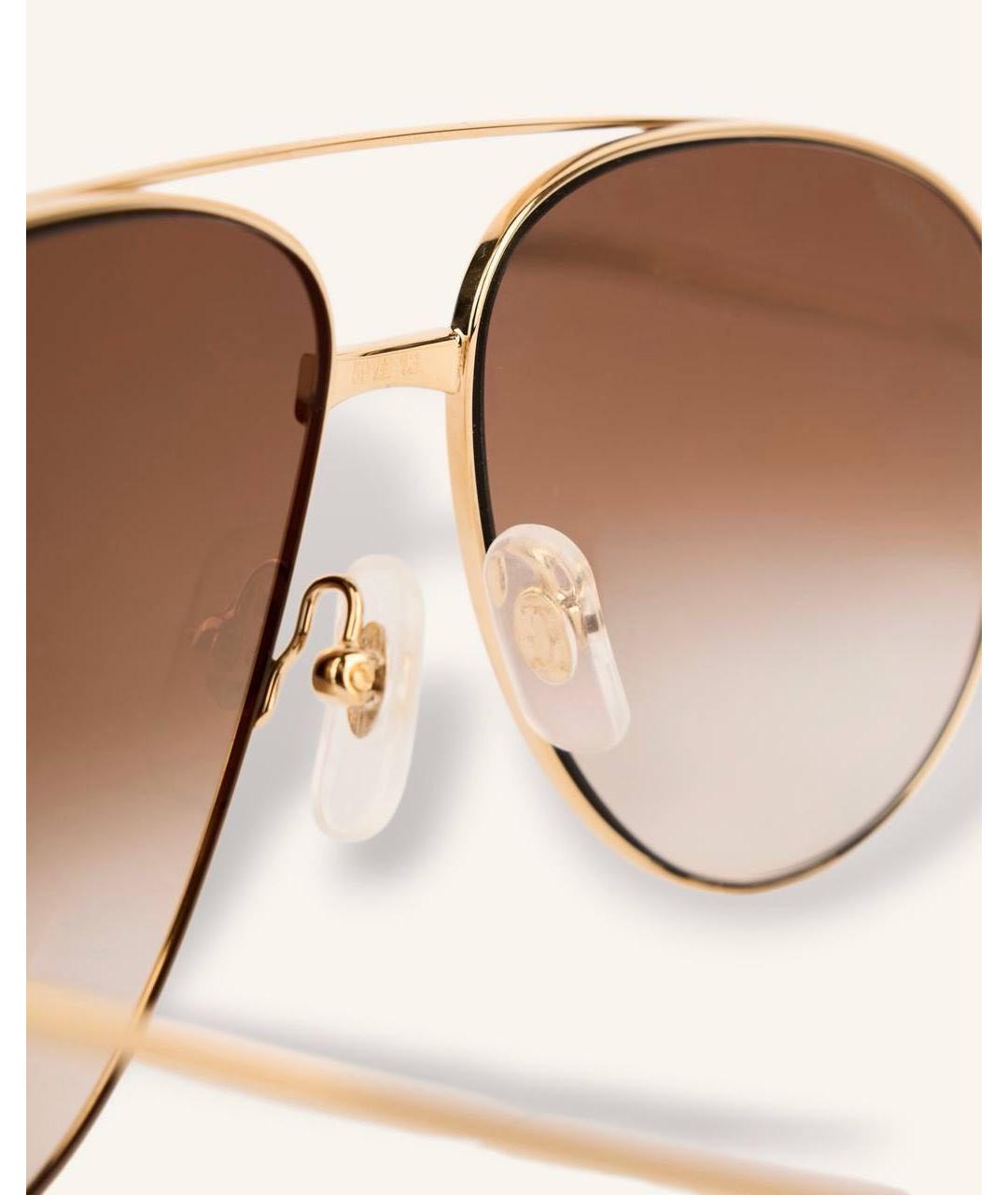 CARTIER Золотые металлические солнцезащитные очки, фото 7