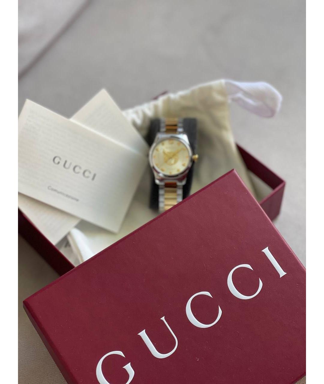GUCCI Серебряные металлические часы, фото 4