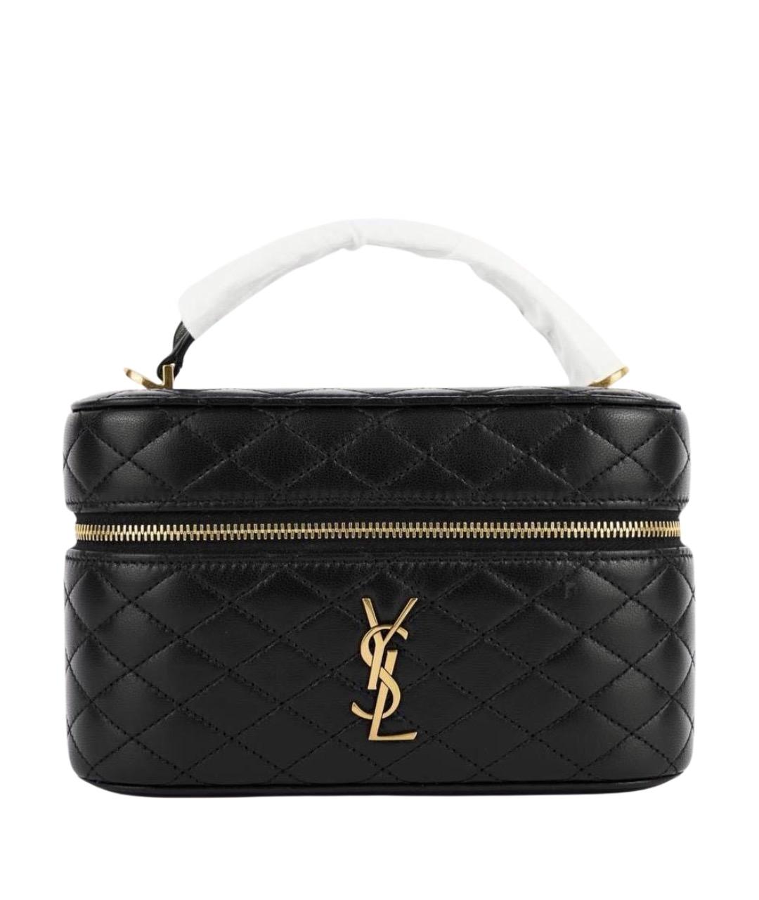 SAINT LAURENT Черная кожаная сумка через плечо, фото 1