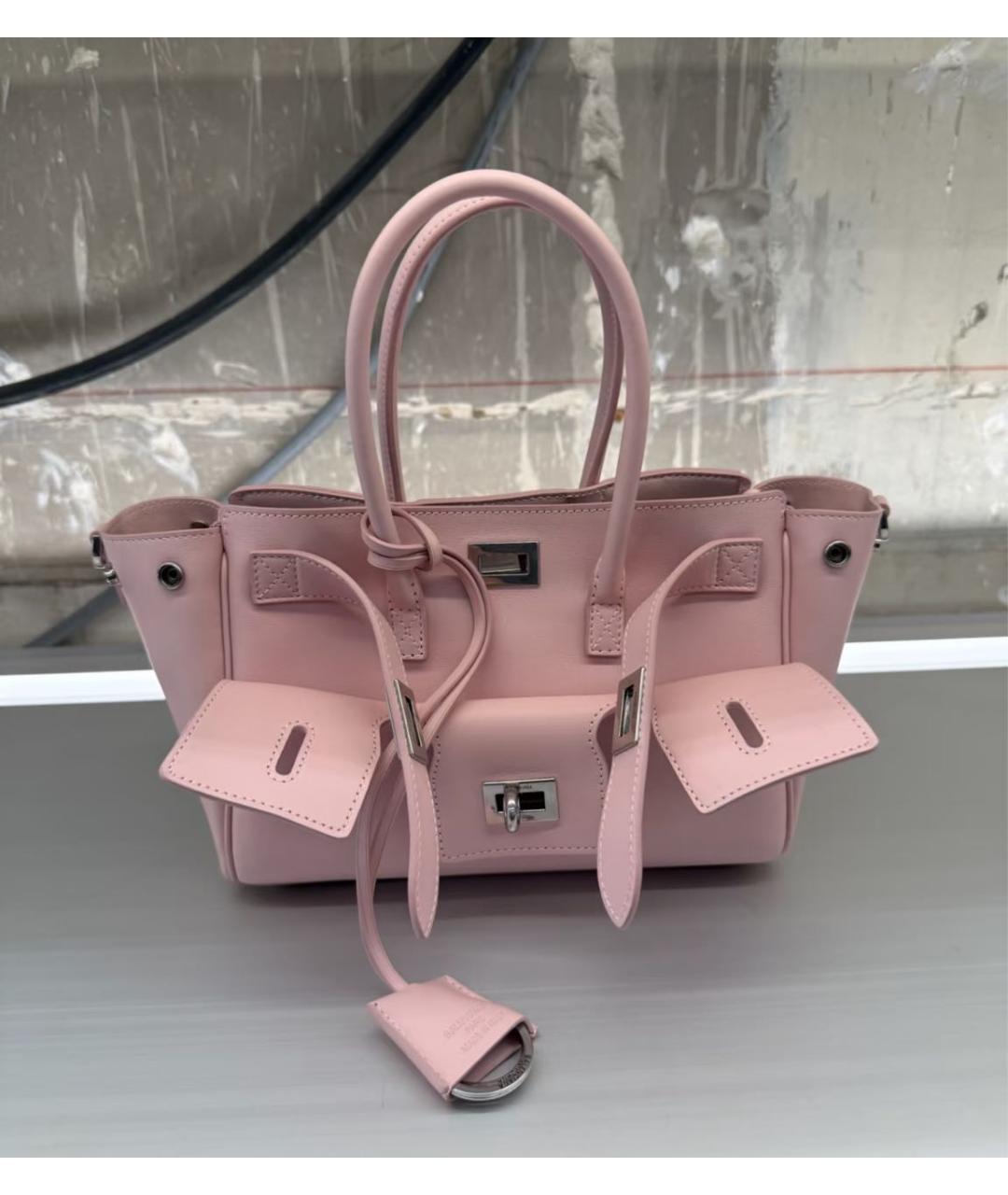 BALENCIAGA Розовая кожаная сумка с короткими ручками, фото 2