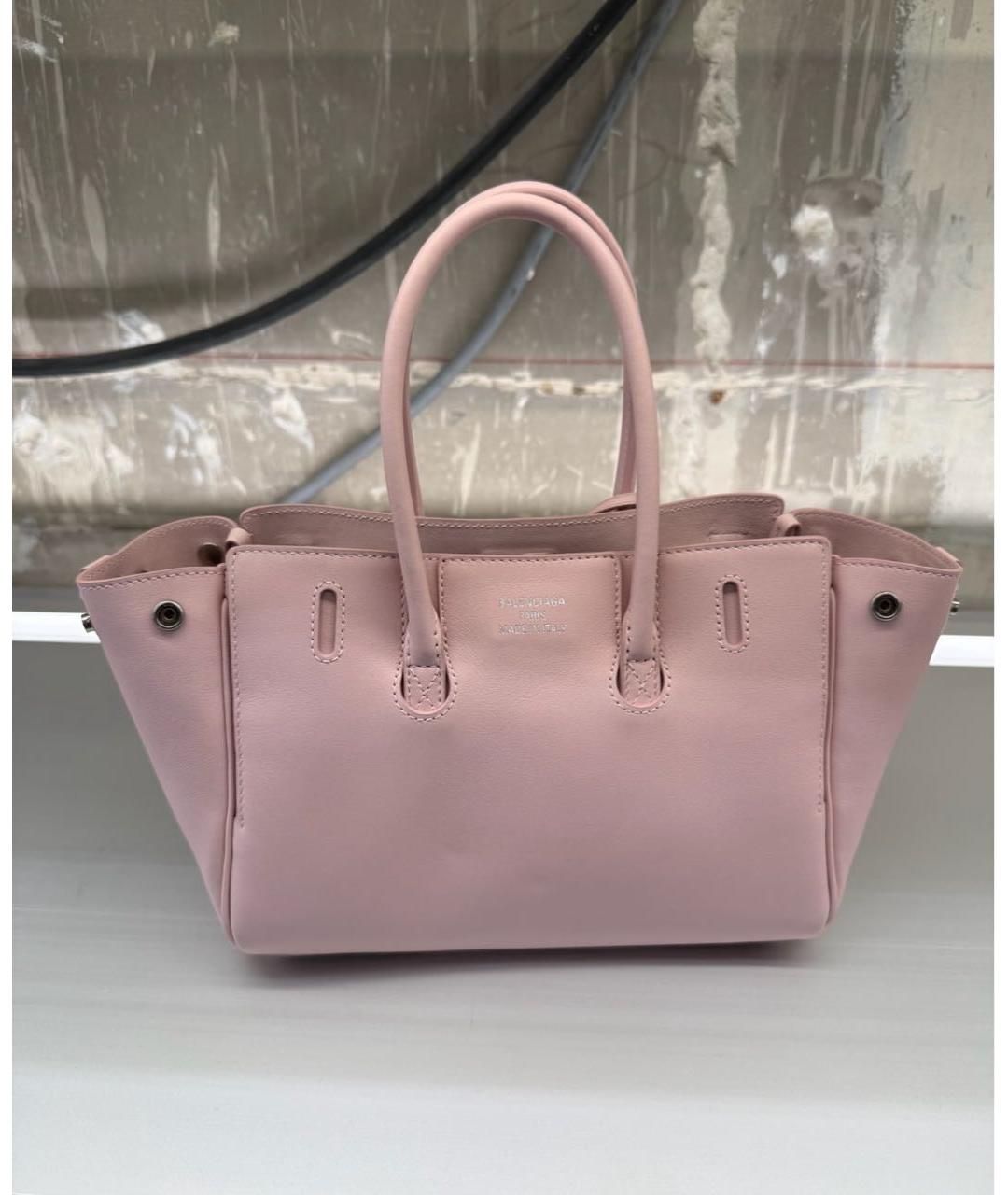 BALENCIAGA Розовая кожаная сумка с короткими ручками, фото 3