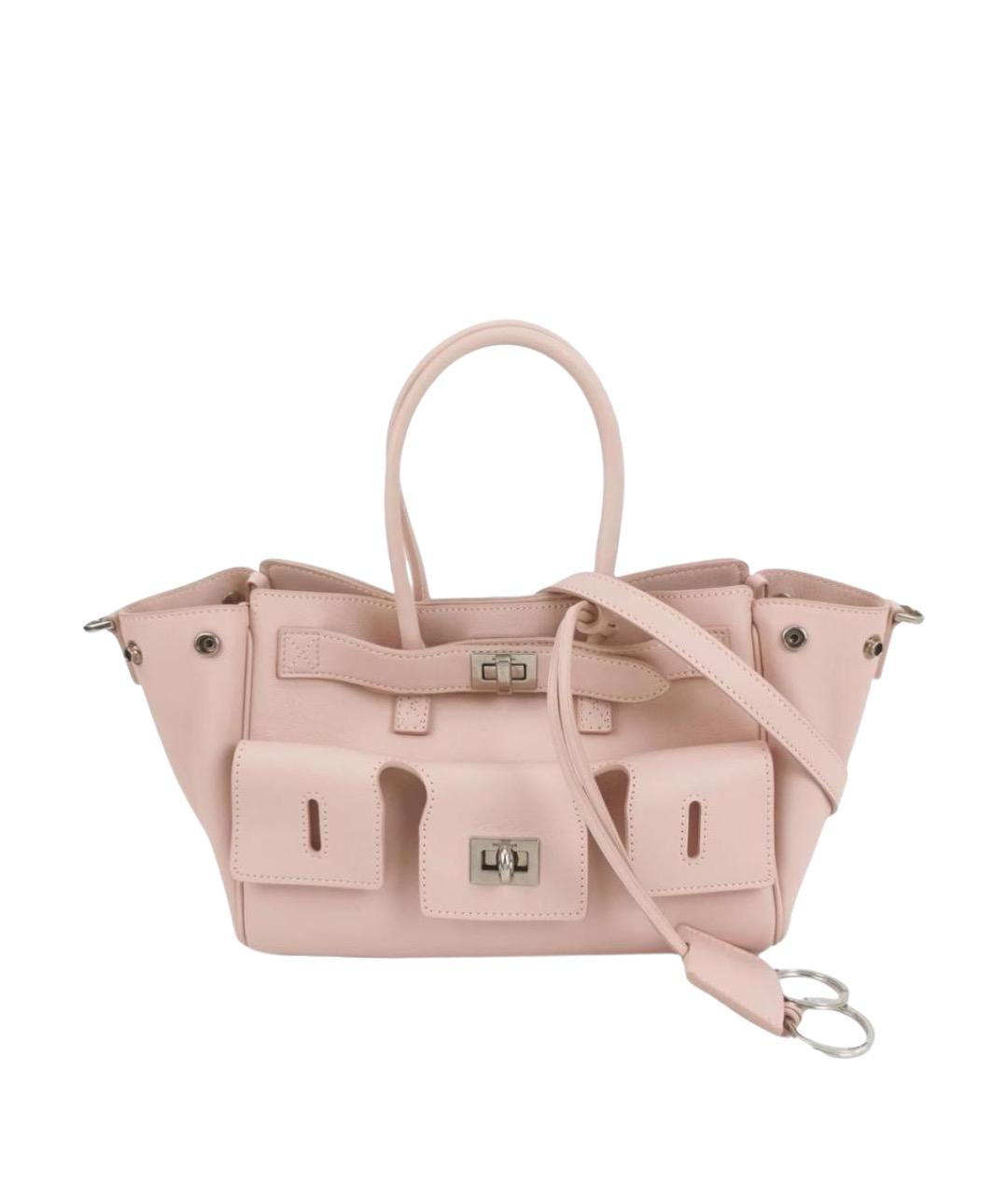 BALENCIAGA Розовая кожаная сумка с короткими ручками, фото 1