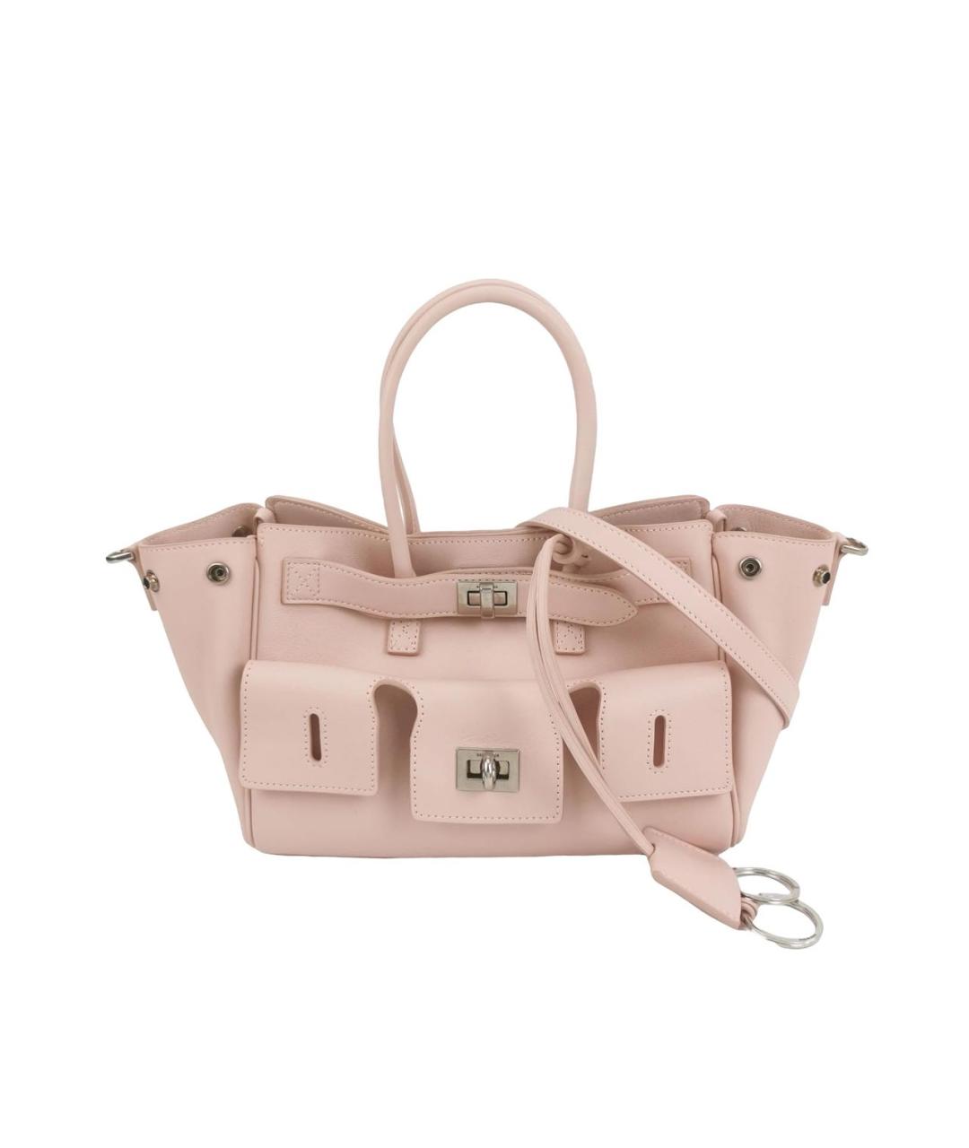BALENCIAGA Розовая кожаная сумка с короткими ручками, фото 6