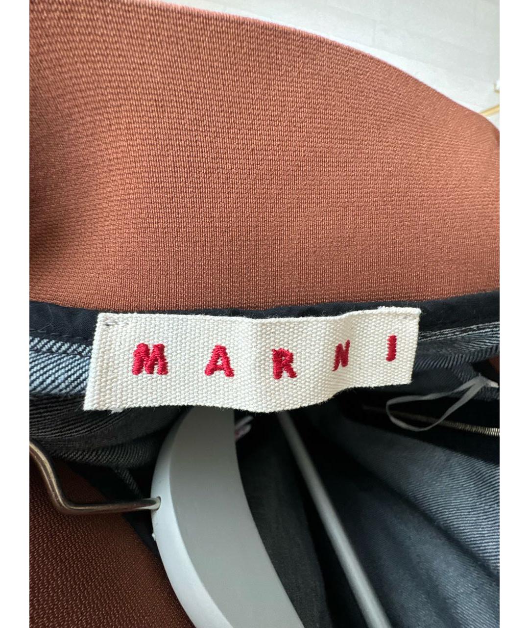 MARNI Темно-синяя деним юбка макси, фото 3