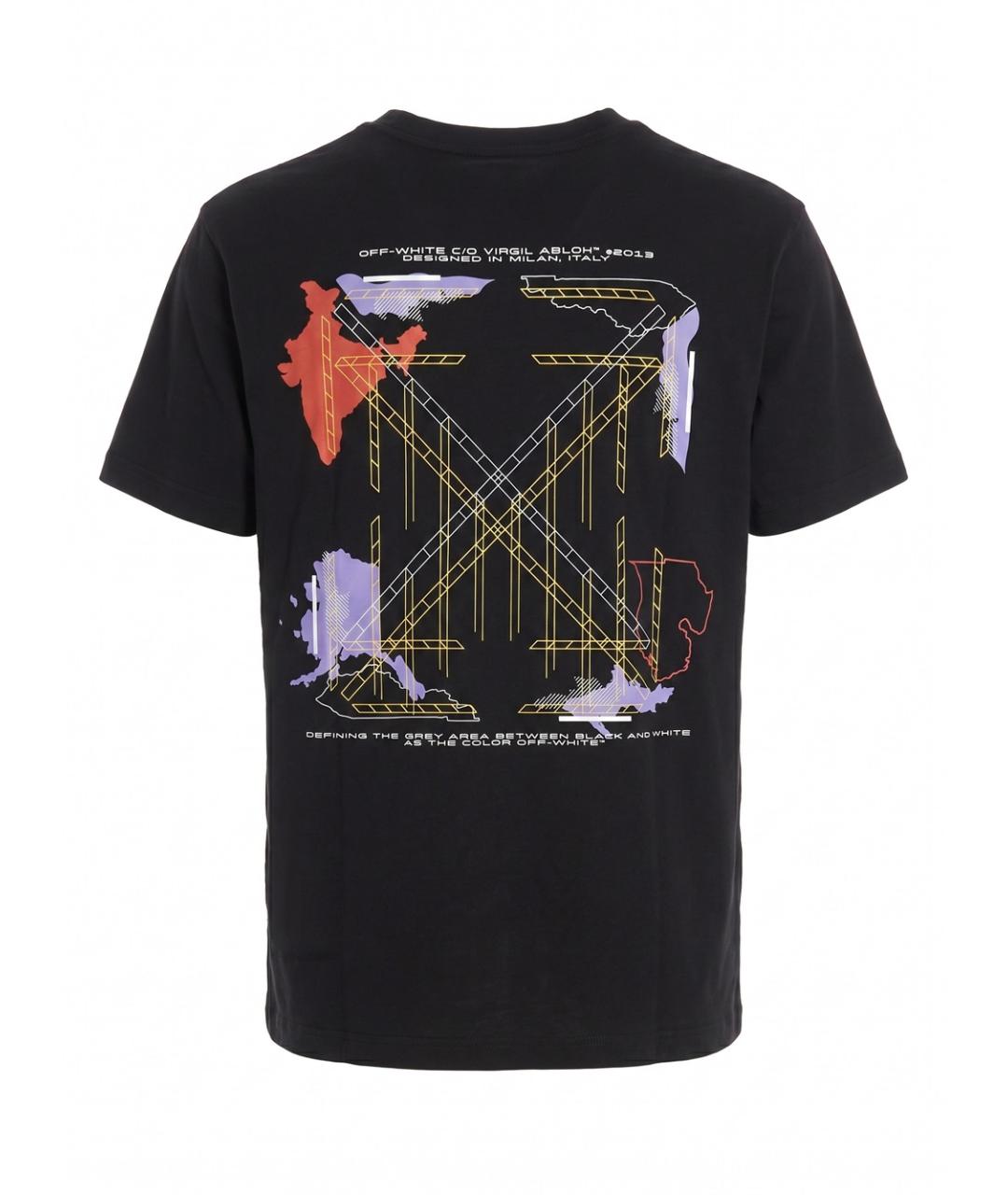 OFF-WHITE Черная хлопковая футболка, фото 2