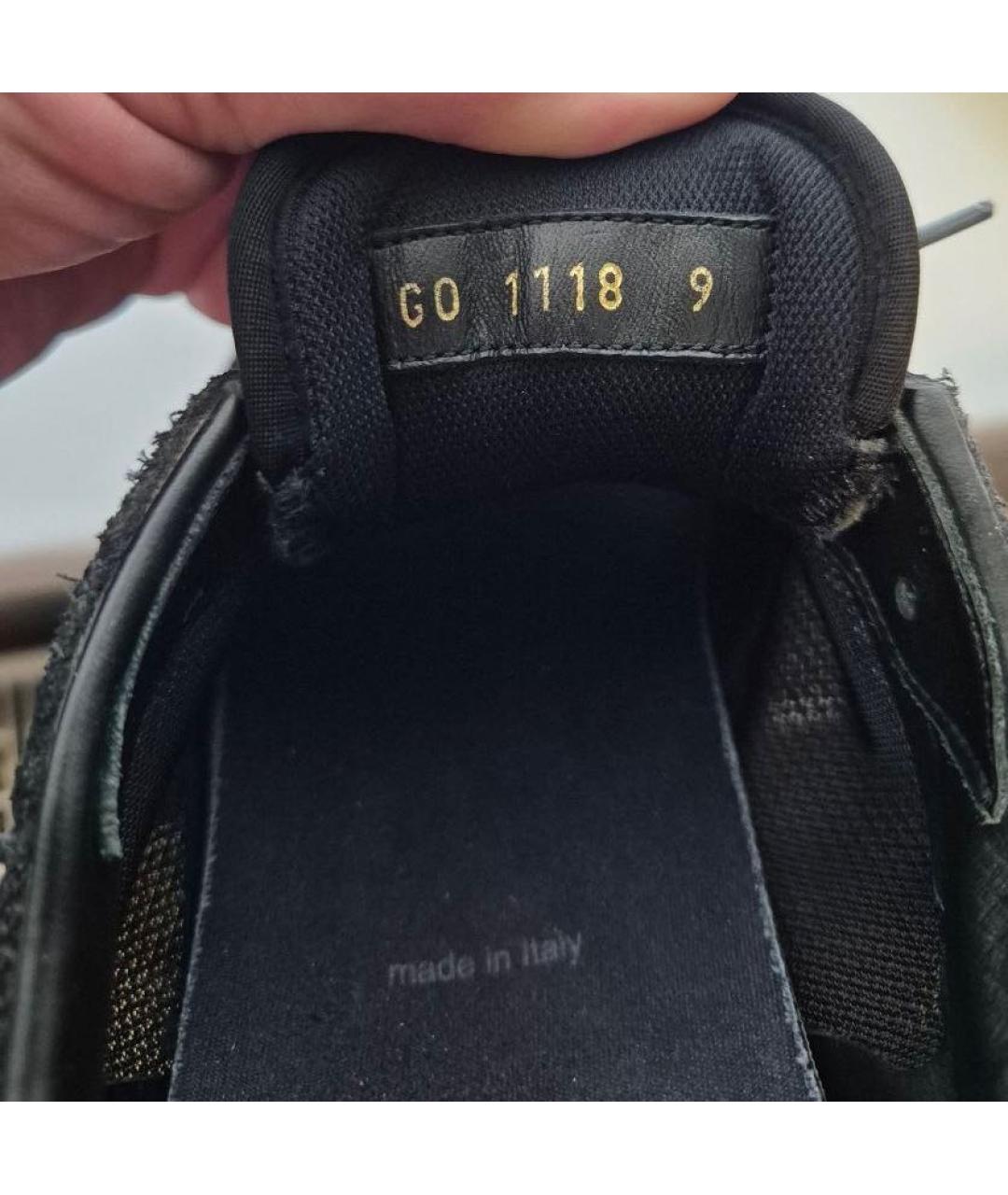 LOUIS VUITTON Черные замшевые низкие кроссовки / кеды, фото 5