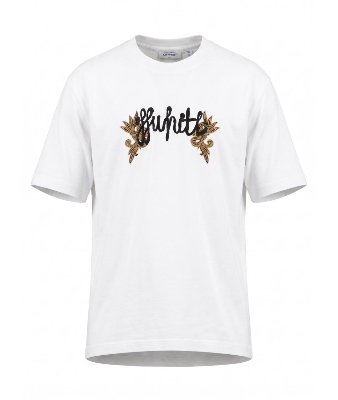 OFF-WHITE Белая хлопковая футболка, фото 1