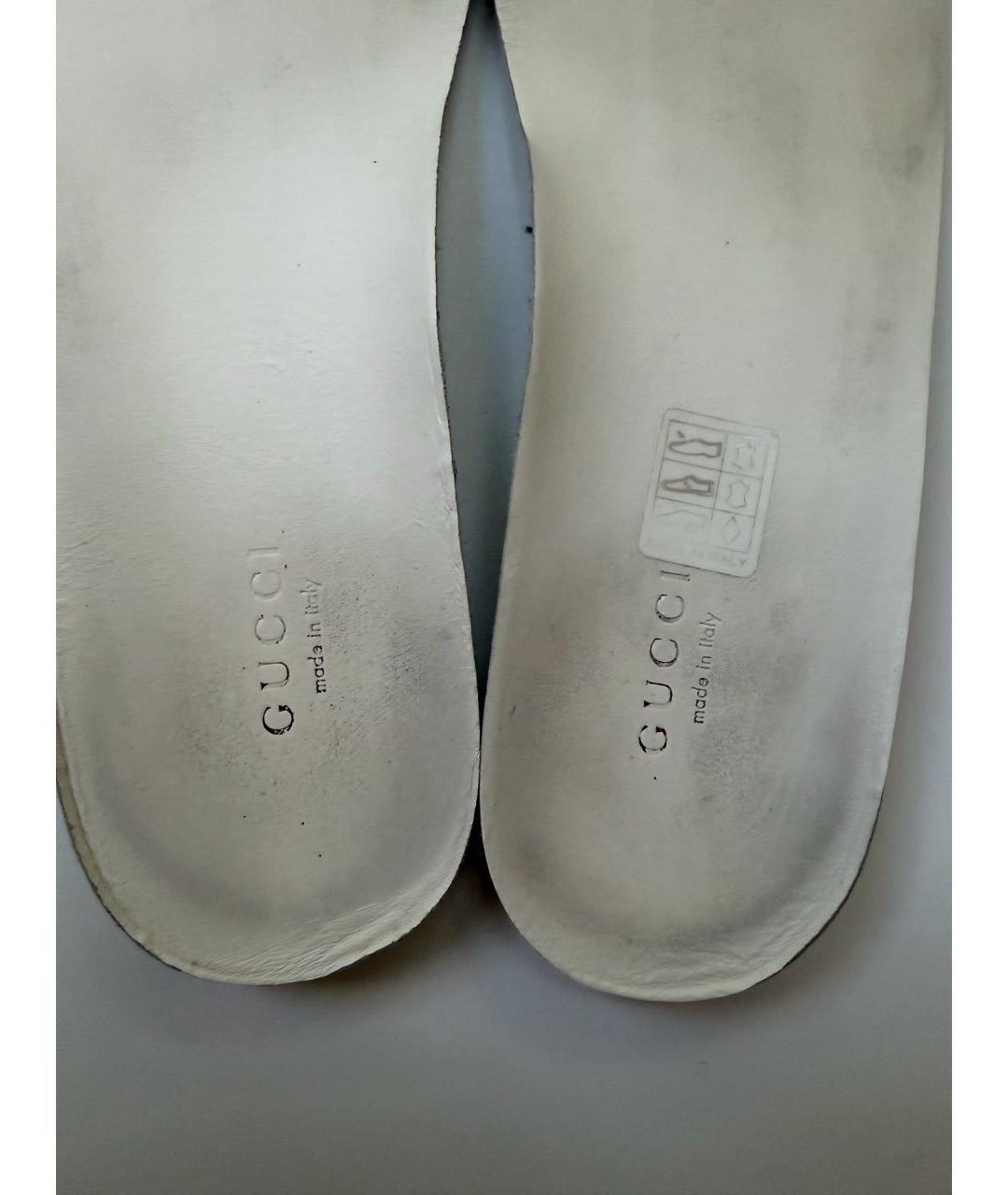 GUCCI Белые кожаные кеды, фото 6