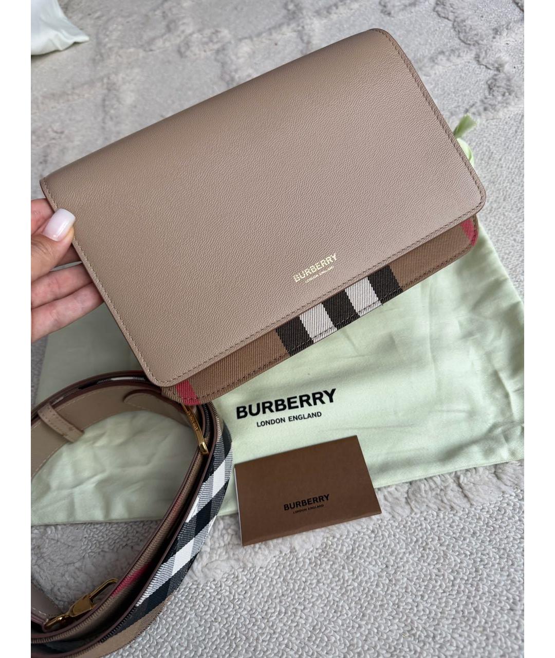 BURBERRY Коричневая кожаная сумка через плечо, фото 6