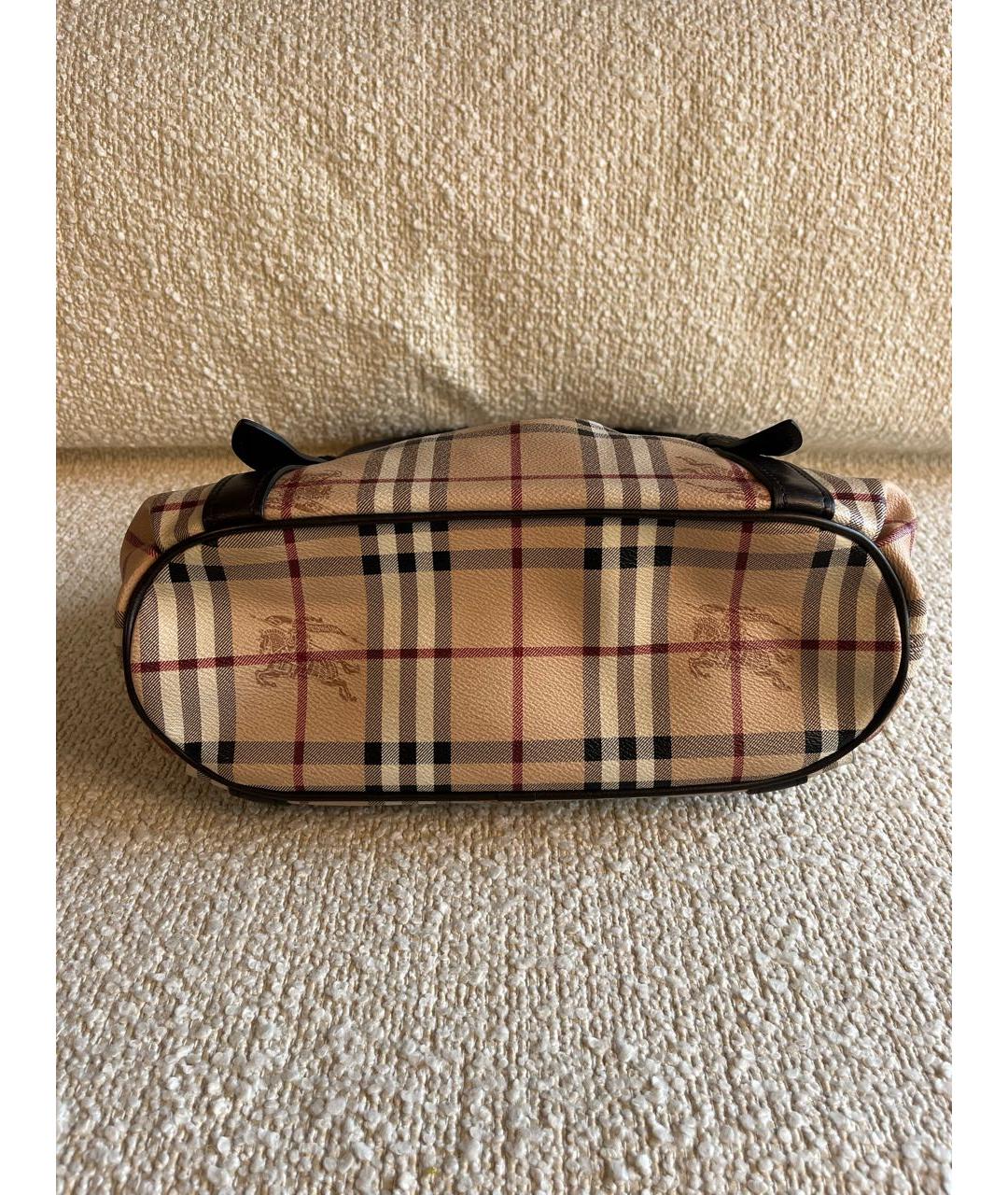 BURBERRY Коричневая кожаная сумка с короткими ручками, фото 7