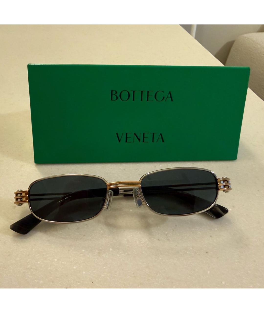 BOTTEGA VENETA Темно-синие металлические солнцезащитные очки, фото 4