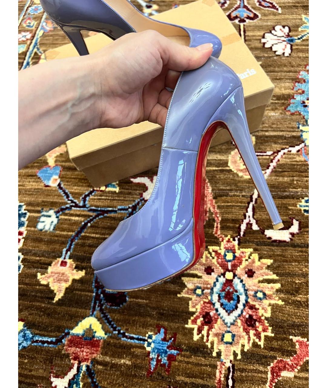 CHRISTIAN LOUBOUTIN Фиолетовые туфли из лакированной кожи, фото 5