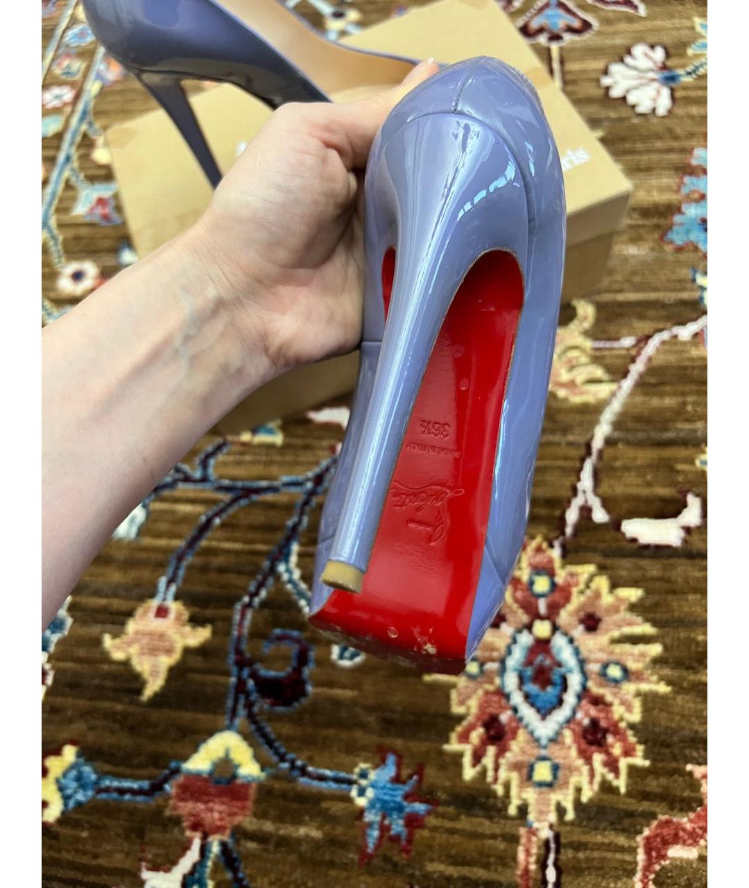 CHRISTIAN LOUBOUTIN Фиолетовые туфли из лакированной кожи, фото 6