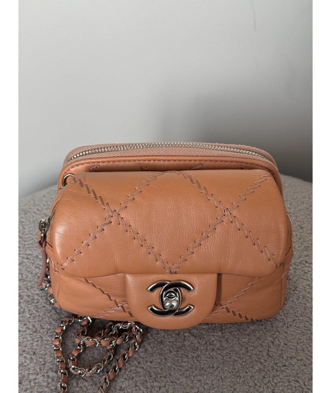 CHANEL Коричневая кожаная сумка через плечо, фото 9