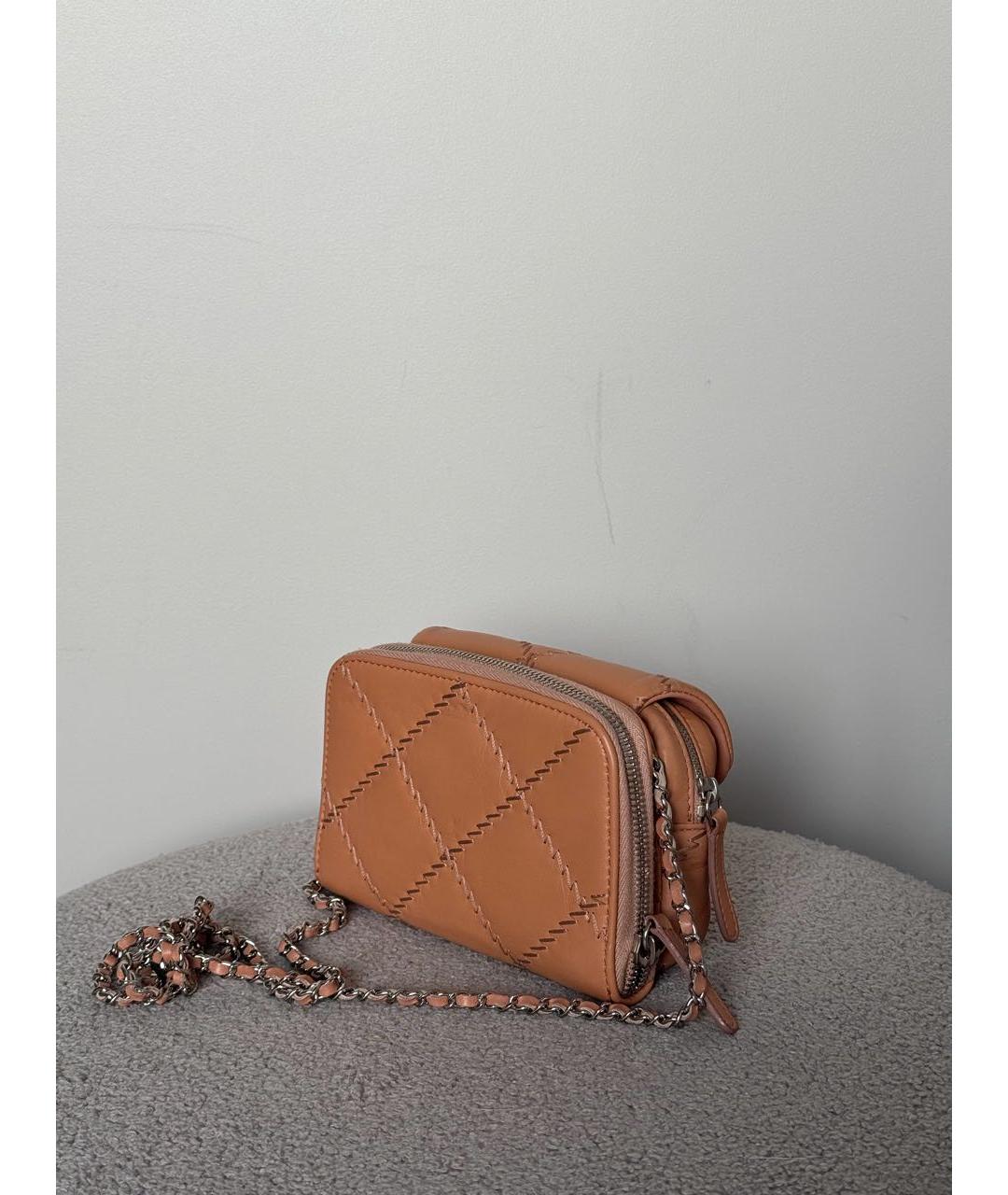 CHANEL Коричневая кожаная сумка через плечо, фото 2