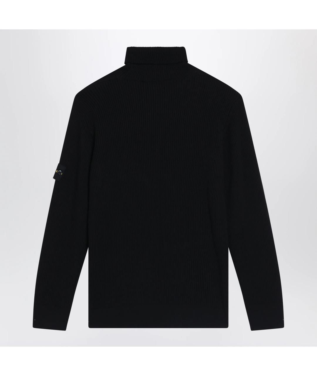 STONE ISLAND Черный шерстяной джемпер / свитер, фото 2