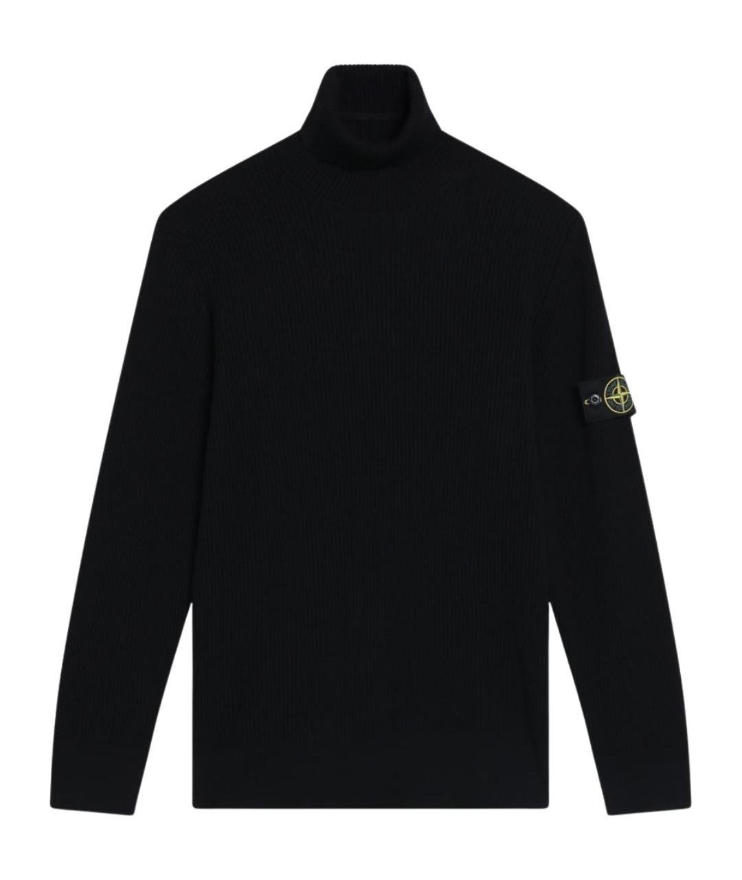 STONE ISLAND Черный шерстяной джемпер / свитер, фото 1