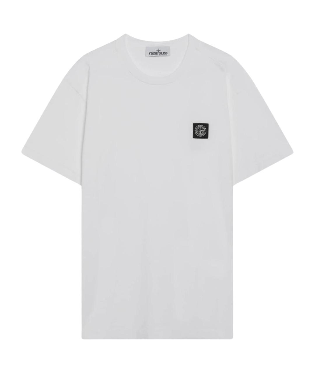 STONE ISLAND Белая хлопковая футболка, фото 1