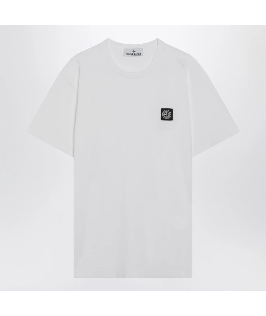 STONE ISLAND Белая хлопковая футболка, фото 3