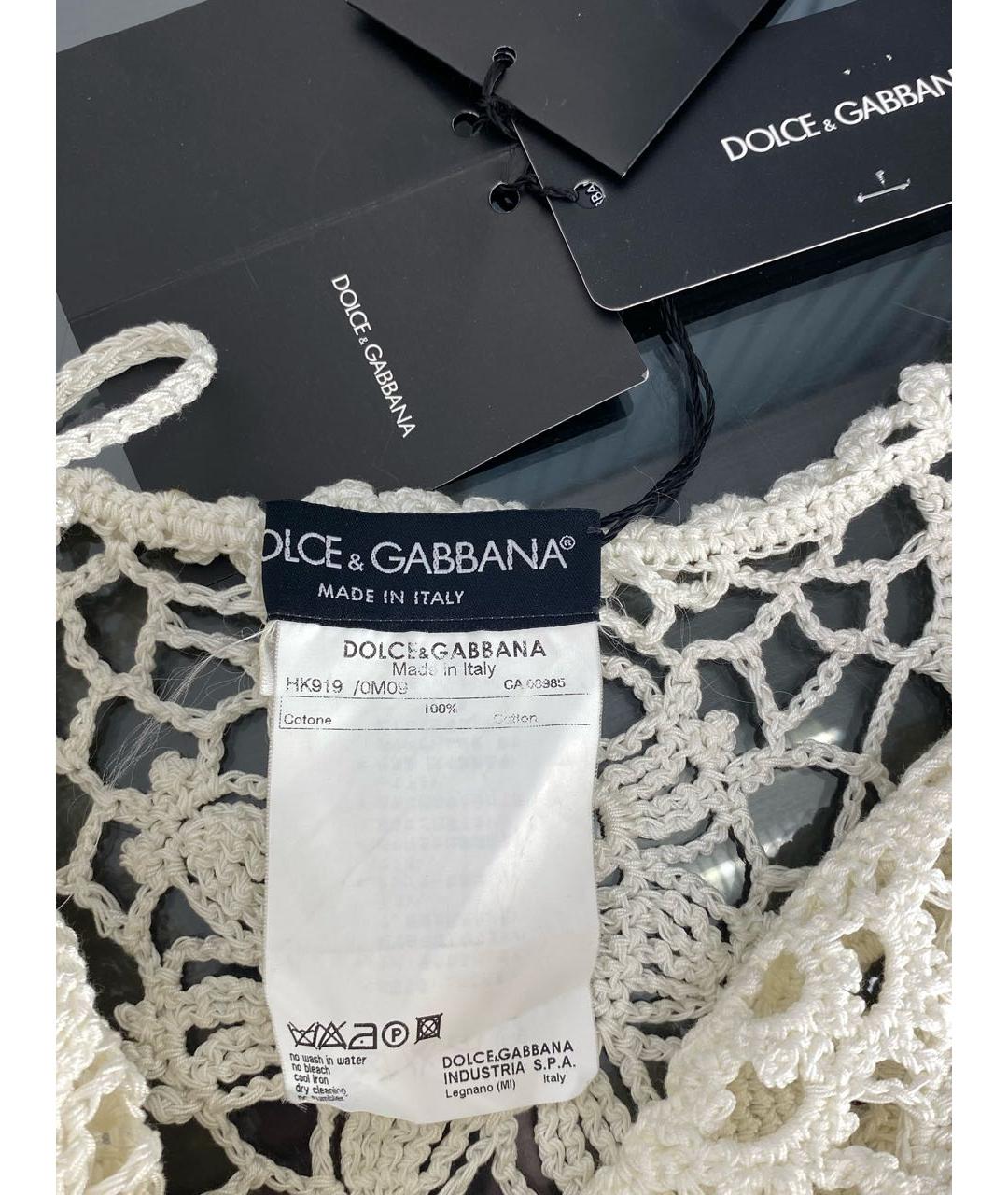 DOLCE&GABBANA Белая хлопковая майка, фото 4