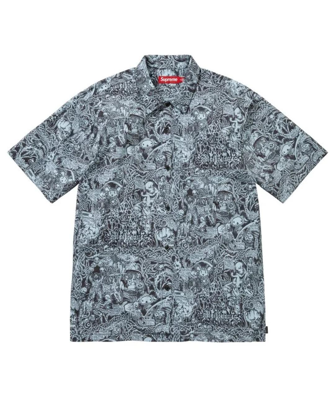 SUPREME Синяя рубашка, фото 1