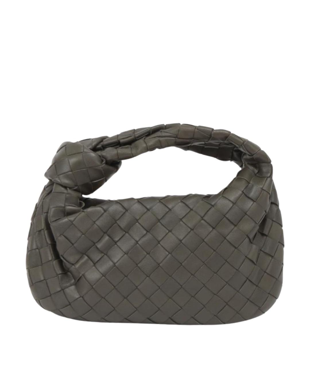 BOTTEGA VENETA Антрацитовая кожаная сумка с короткими ручками, фото 1