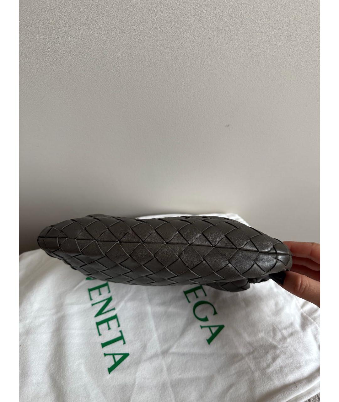 BOTTEGA VENETA Антрацитовая кожаная сумка с короткими ручками, фото 5