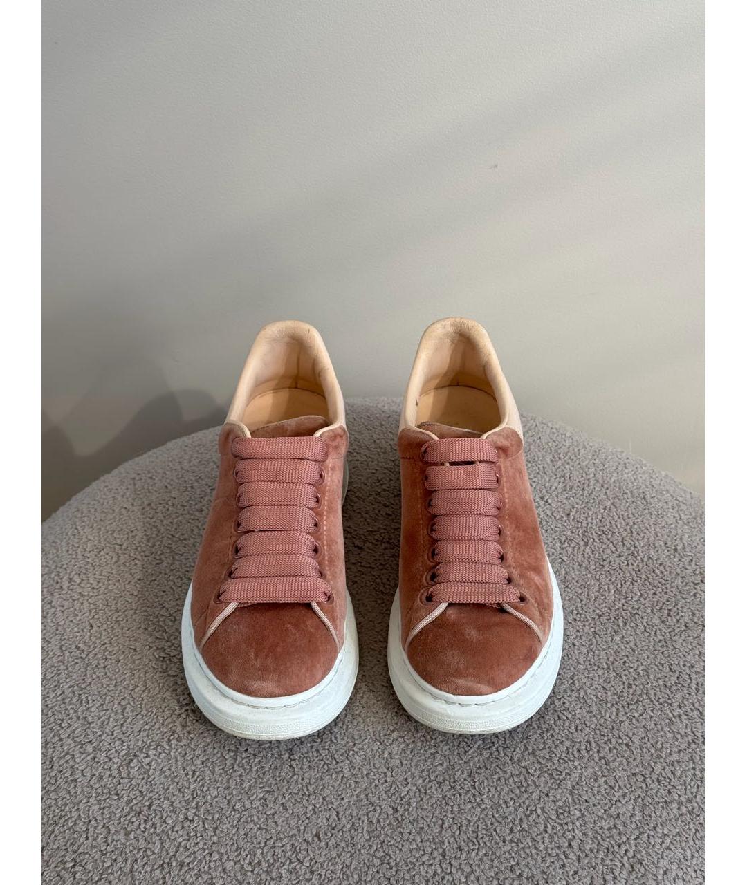 ALEXANDER MCQUEEN Розовые кожаные кроссовки, фото 3