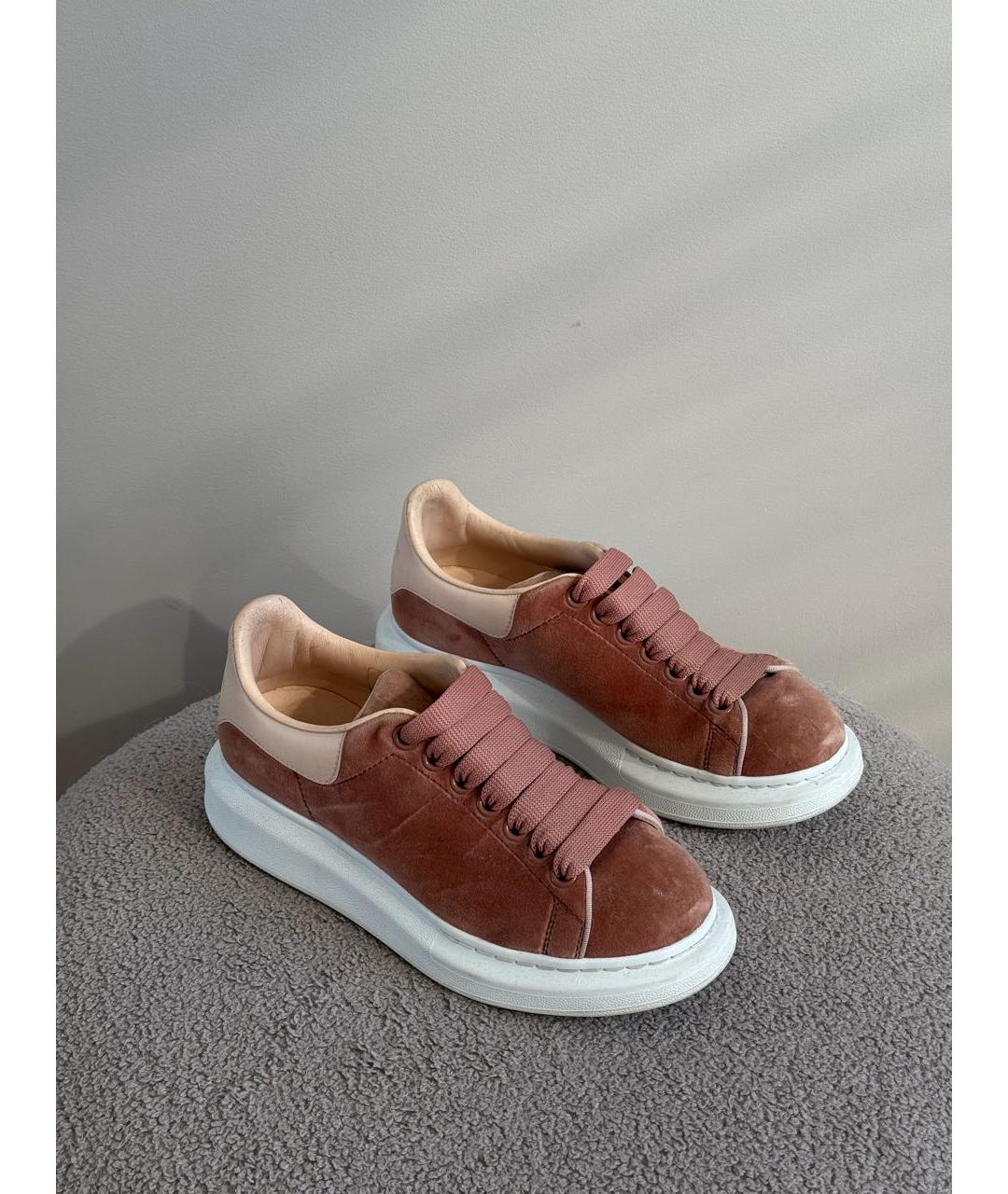 ALEXANDER MCQUEEN Розовые кожаные кроссовки, фото 2