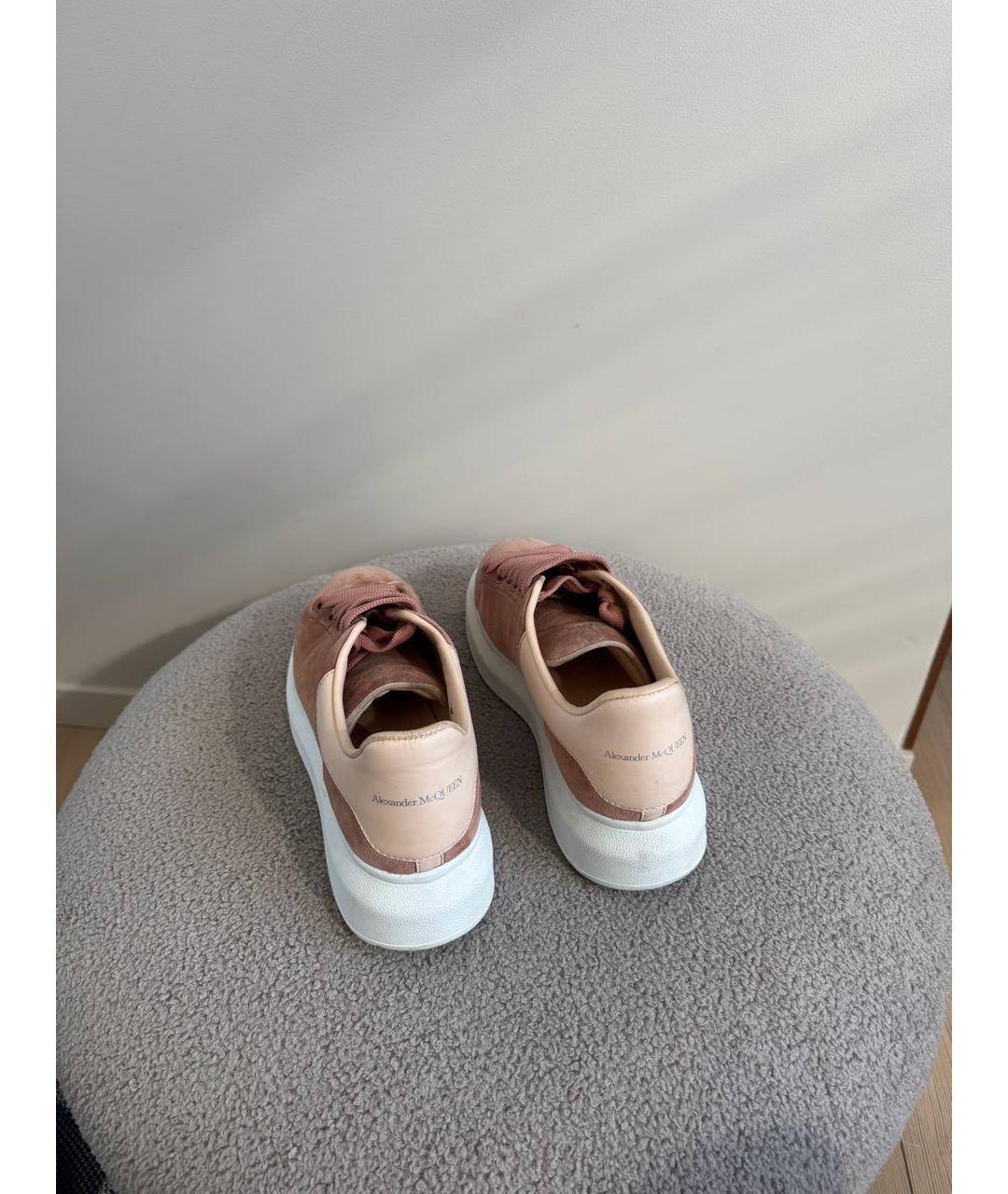 ALEXANDER MCQUEEN Розовые кожаные кроссовки, фото 4