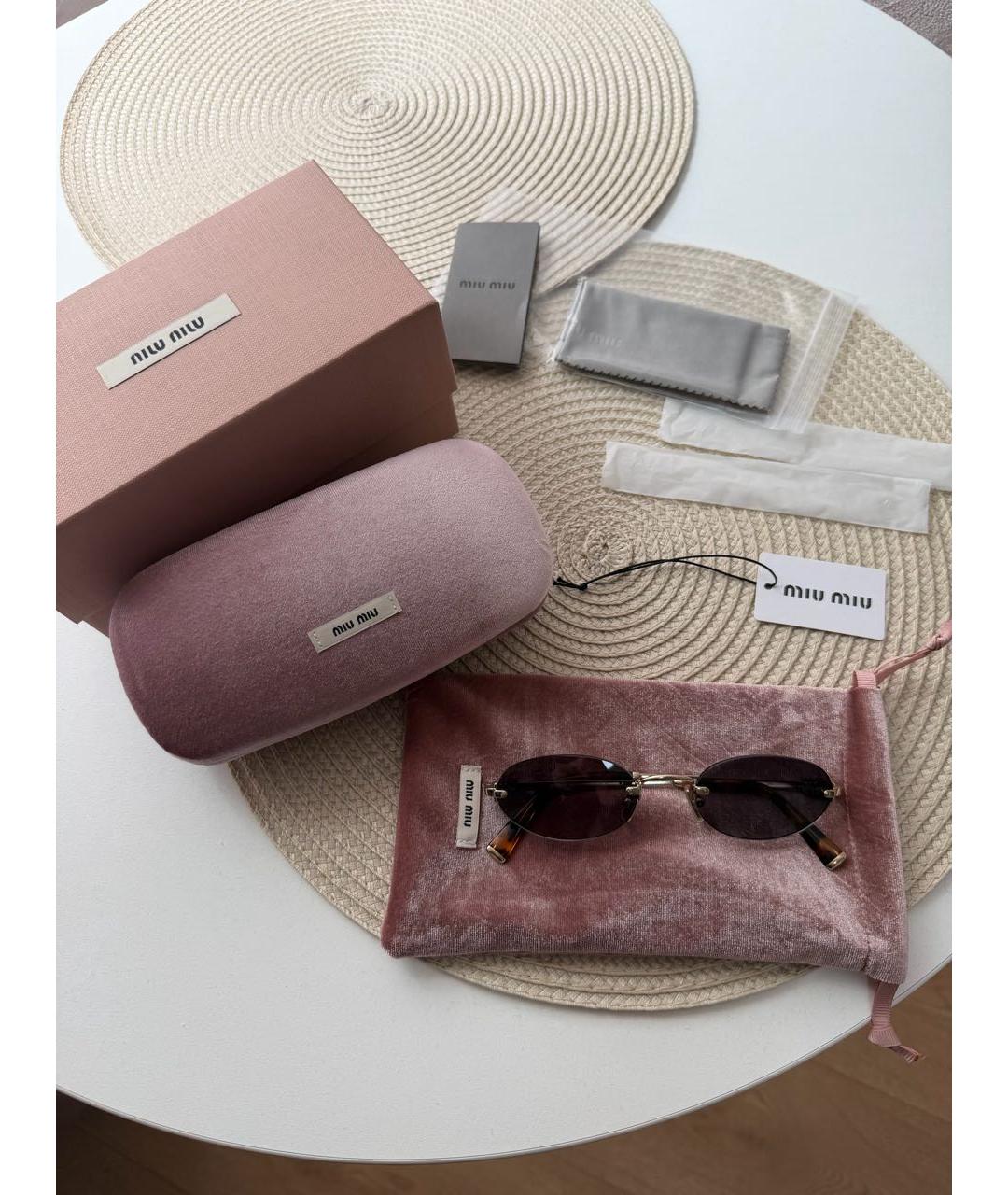MIU MIU Черные металлические солнцезащитные очки, фото 4