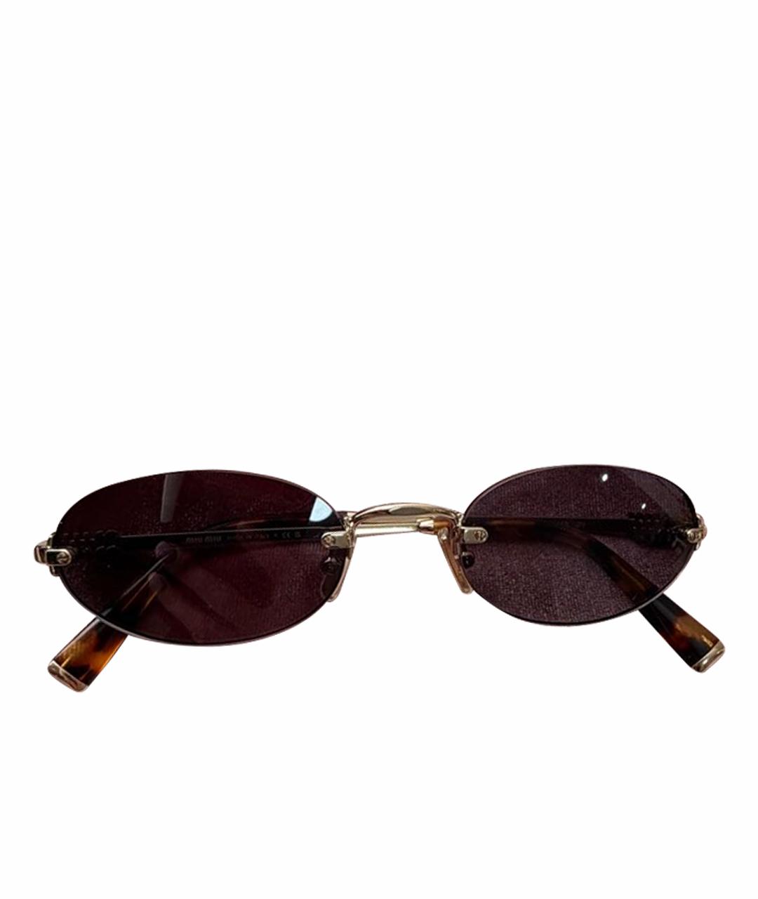 MIU MIU Черные металлические солнцезащитные очки, фото 1