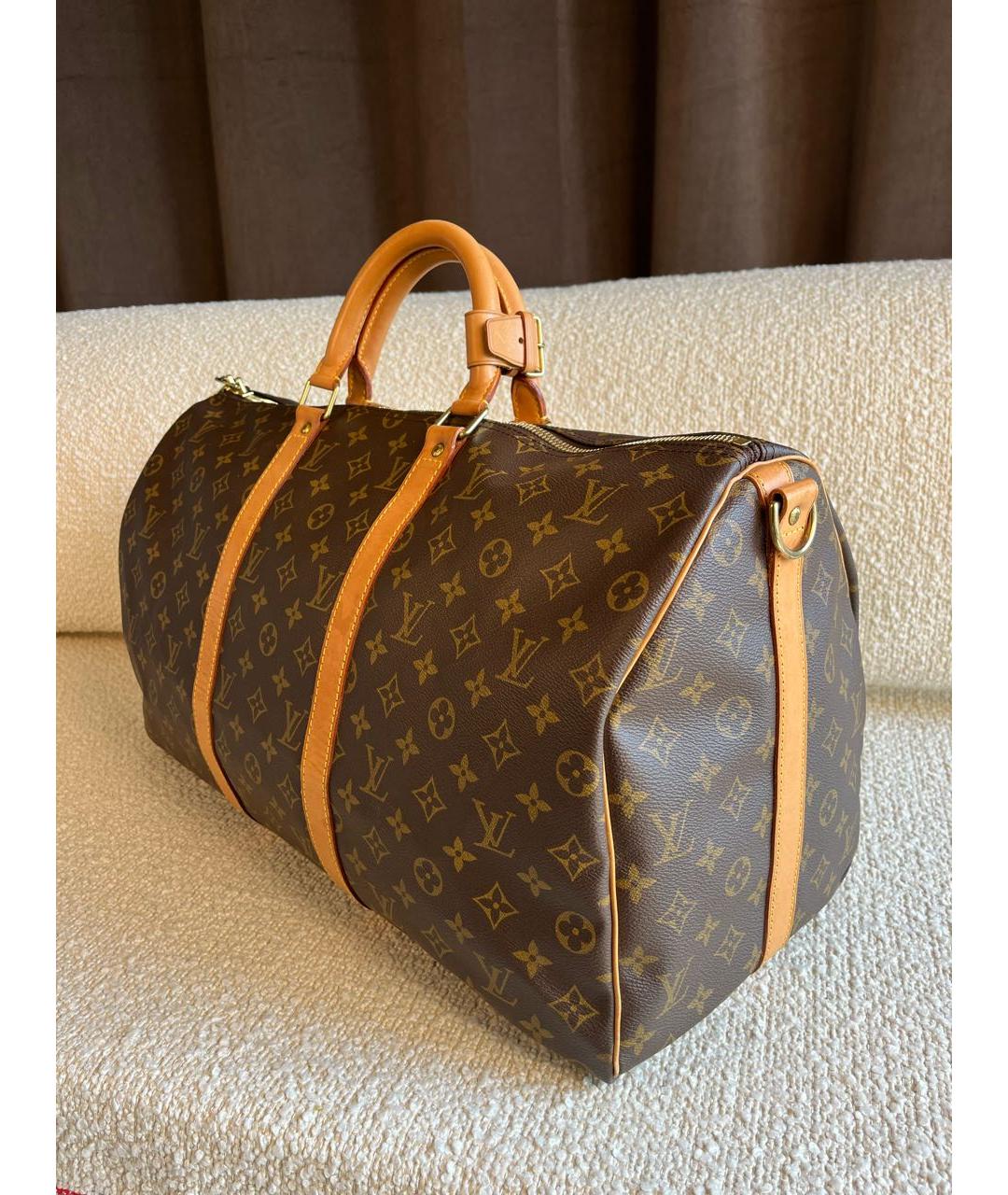 LOUIS VUITTON Коричневая дорожная/спортивная сумка, фото 7