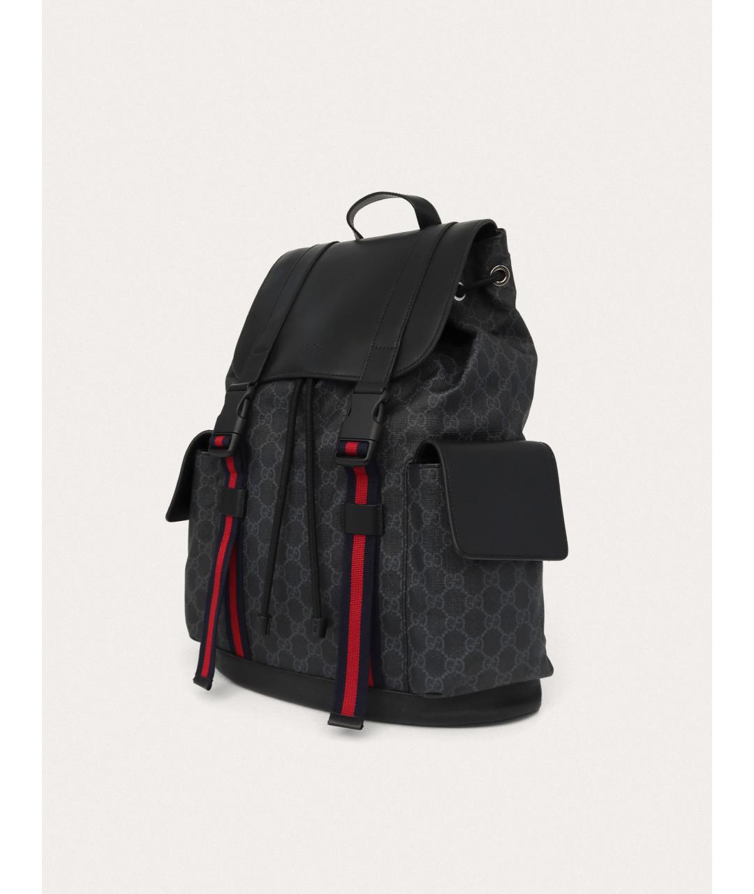 GUCCI Антрацитовый кожаный рюкзак, фото 2