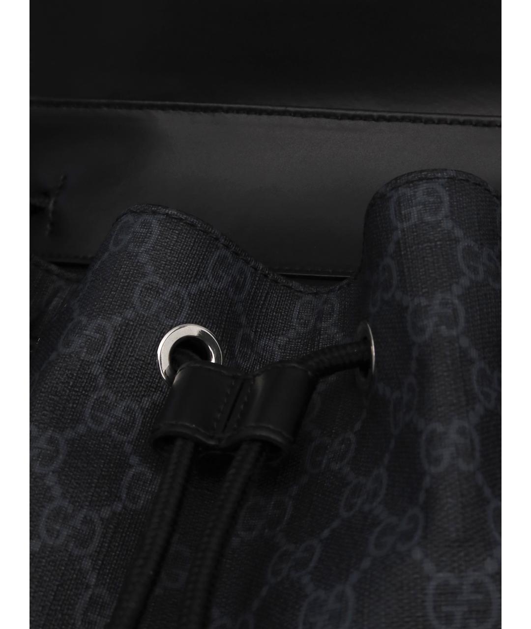GUCCI Антрацитовый кожаный рюкзак, фото 6