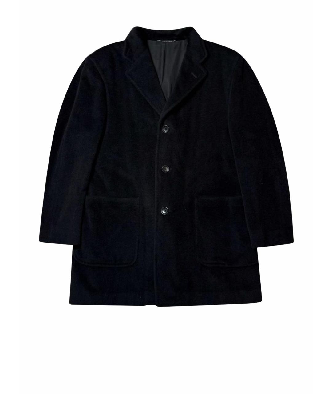 CANALI Черное шерстяное пальто, фото 1
