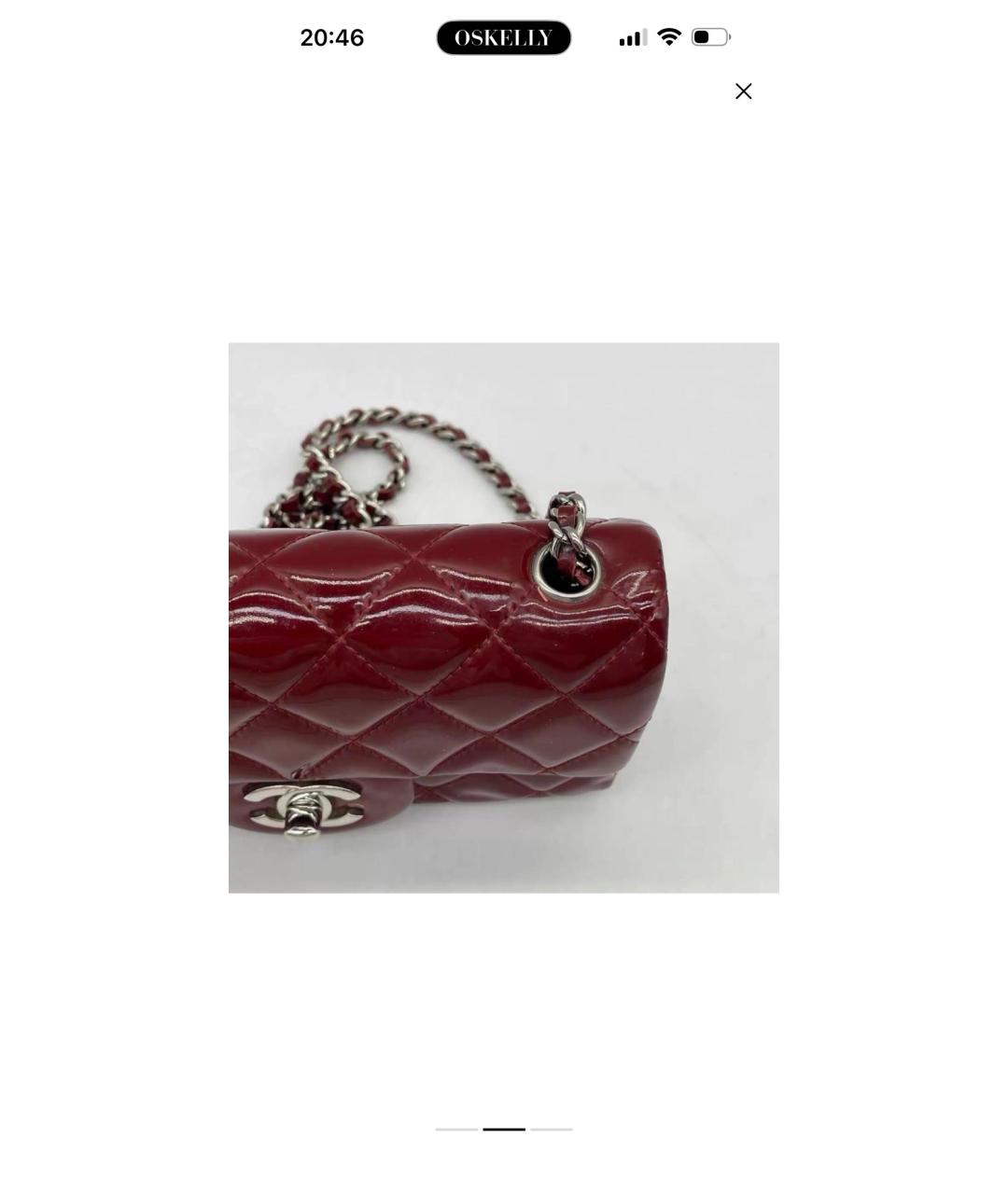 CHANEL Красная сумка через плечо из лакированной кожи, фото 8