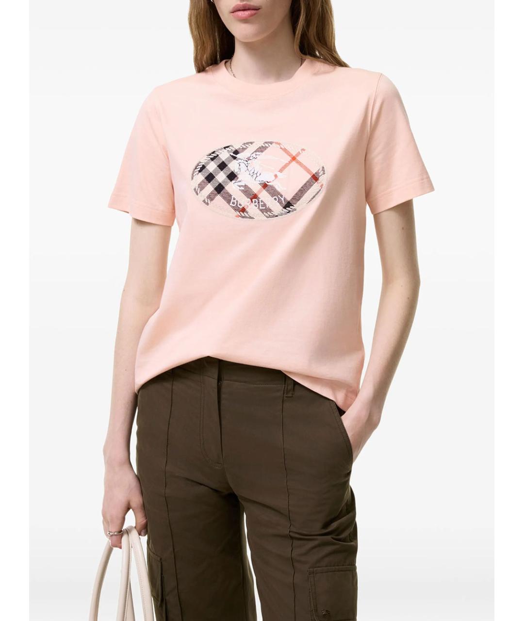 BURBERRY Серая хлопковая футболка, фото 2