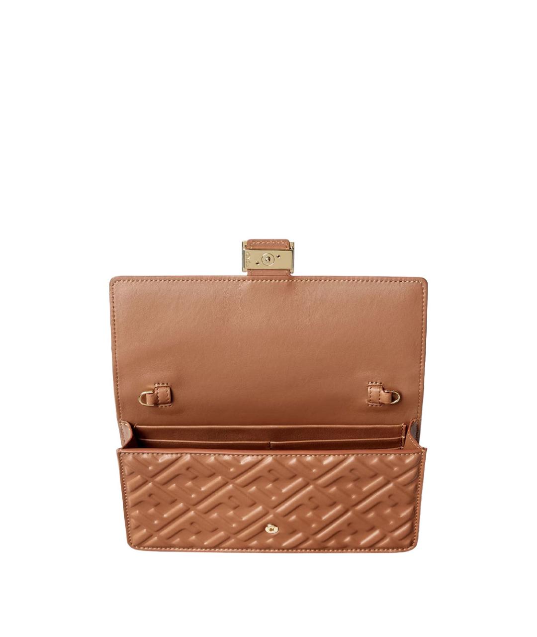 FENDI Коричневая кожаная сумка через плечо, фото 5