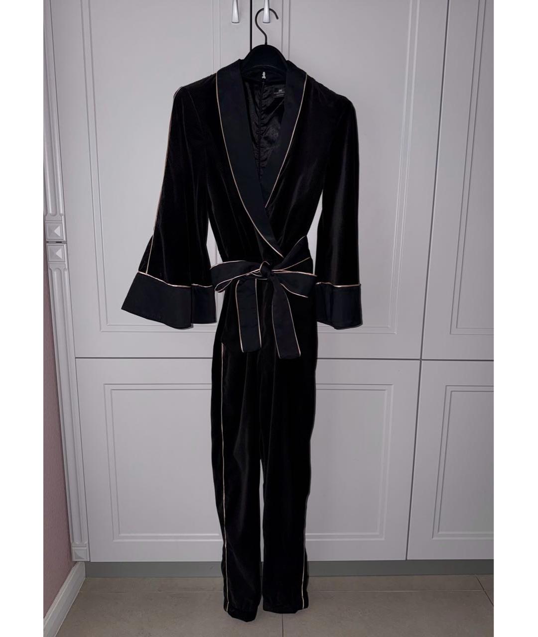 ELISABETTA FRANCHI Черный полиэстеровый комбинезон, фото 2