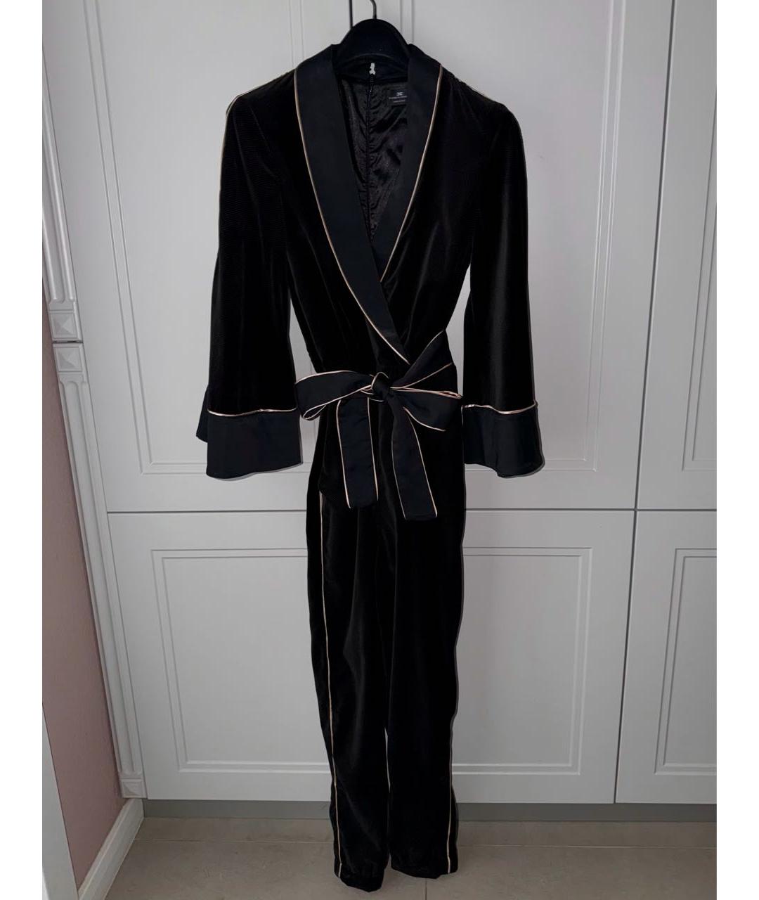 ELISABETTA FRANCHI Черный полиэстеровый комбинезон, фото 7