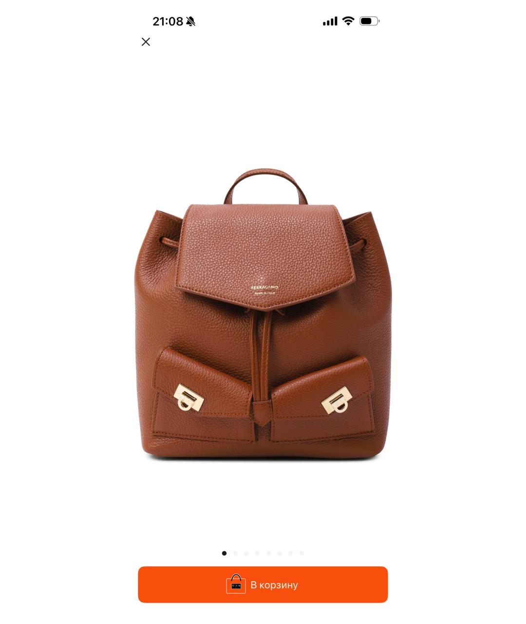 FERRAGAMO Коричневый кожаный рюкзак, фото 10
