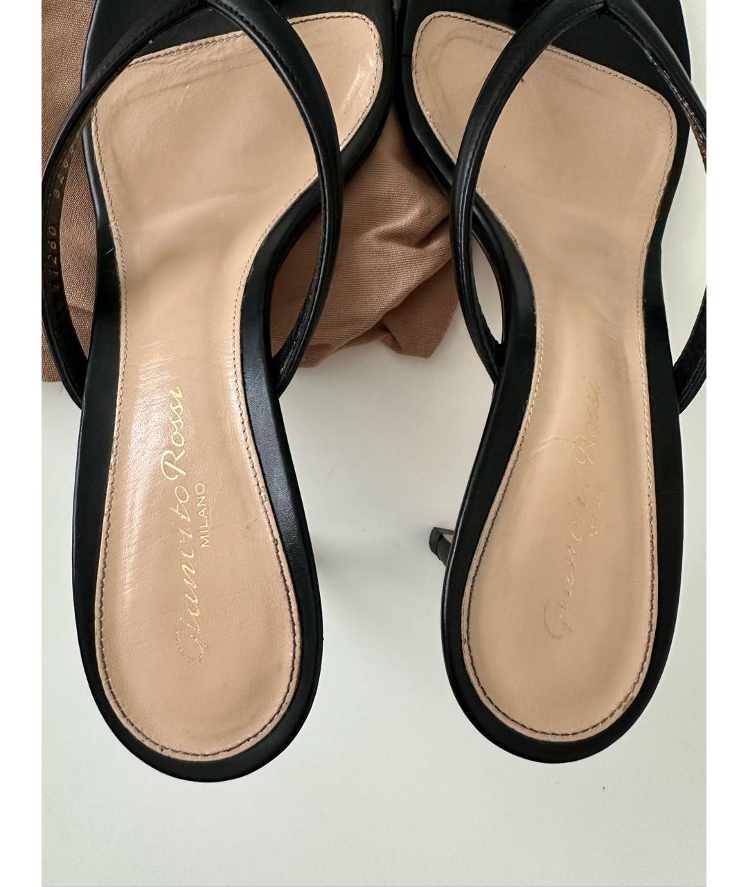GIANVITO ROSSI Черные кожаные мюли, фото 8