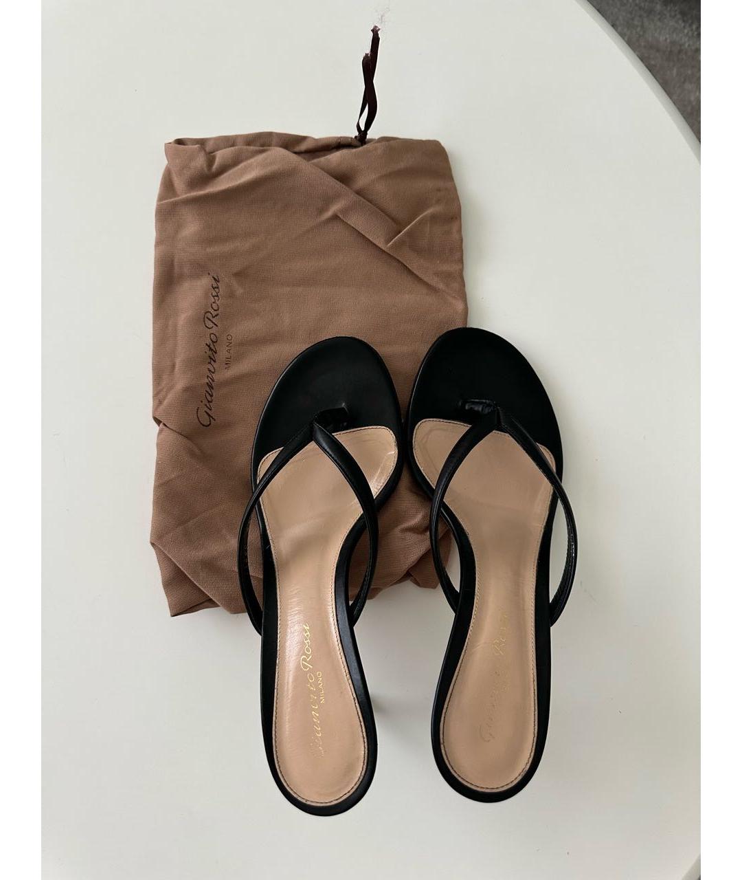 GIANVITO ROSSI Черные кожаные мюли, фото 5
