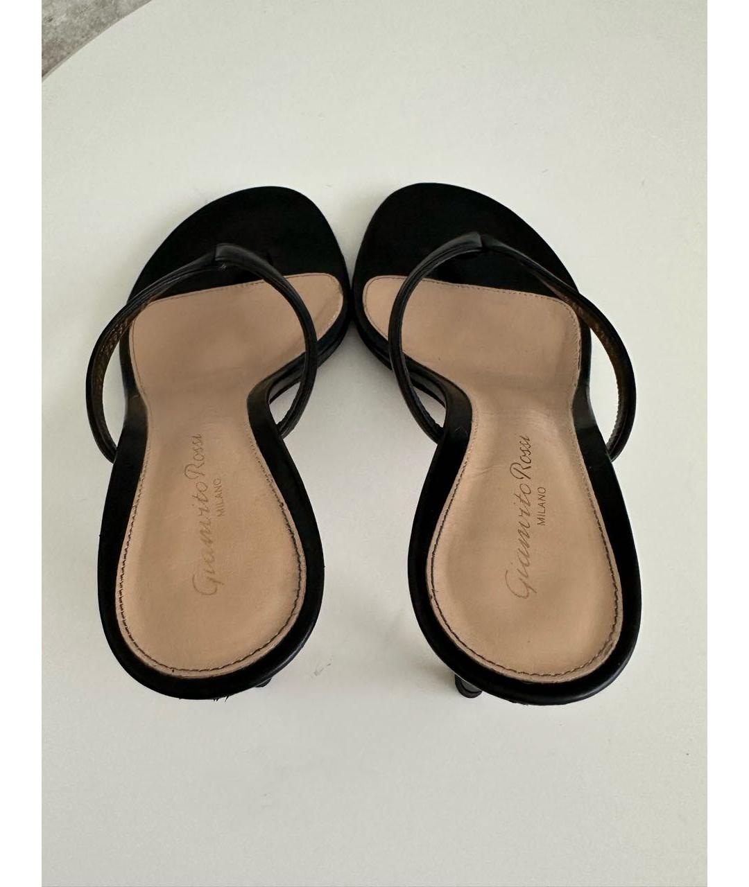 GIANVITO ROSSI Черные кожаные мюли, фото 3