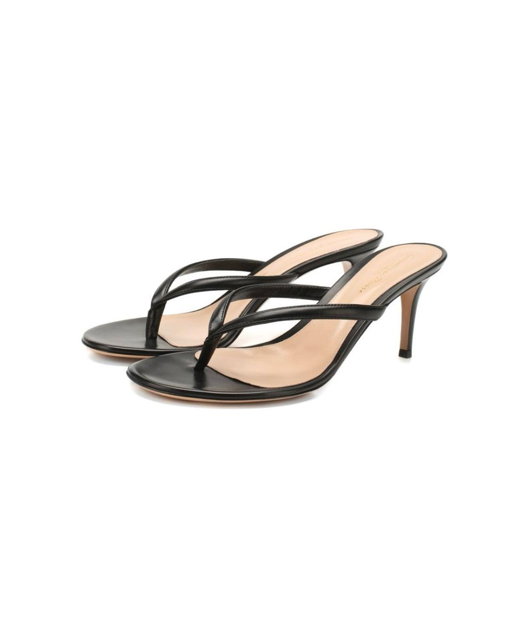 GIANVITO ROSSI Черные кожаные мюли, фото 9