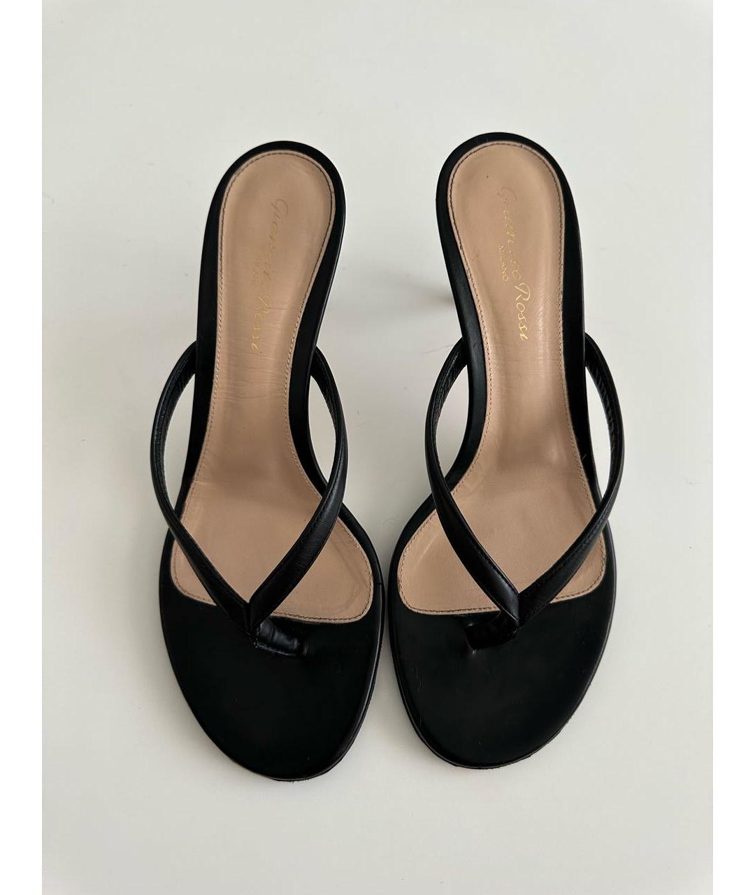 GIANVITO ROSSI Черные кожаные мюли, фото 2