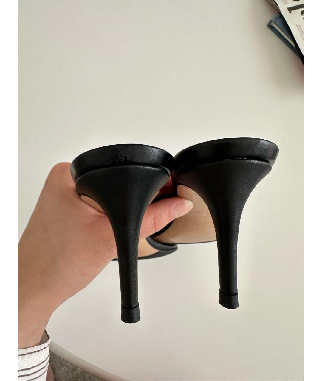 GIANVITO ROSSI Черные кожаные мюли, фото 7