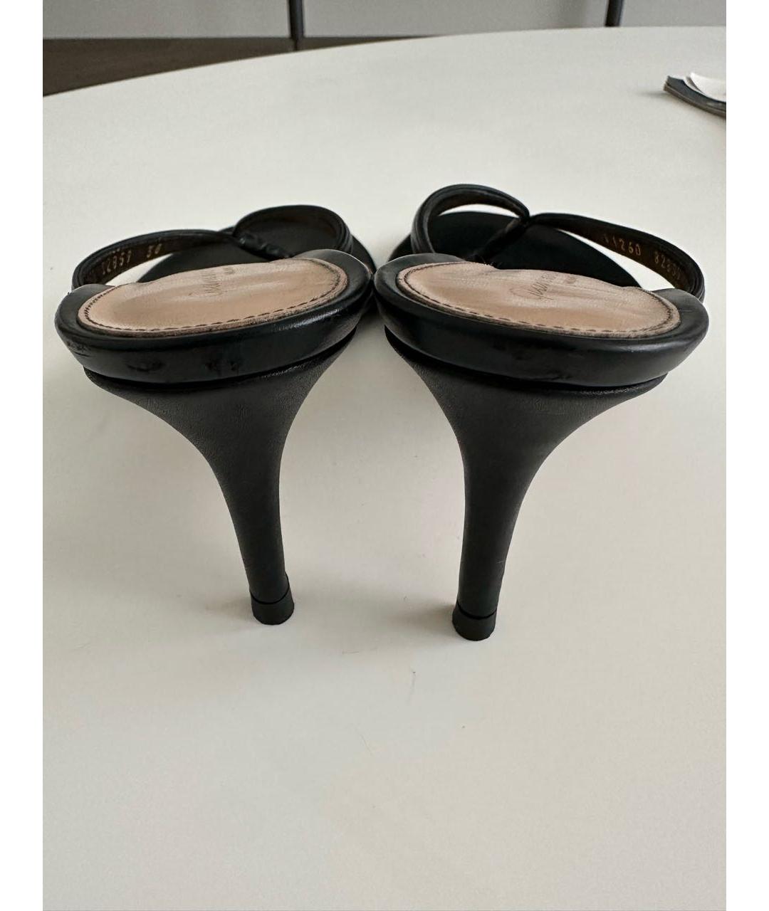 GIANVITO ROSSI Черные кожаные мюли, фото 4