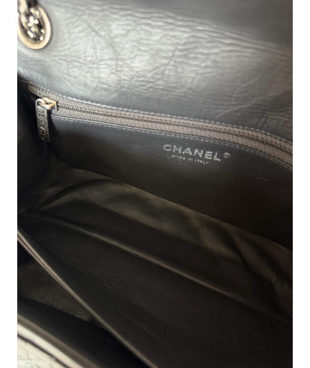 CHANEL Серая кожаная сумка через плечо, фото 8